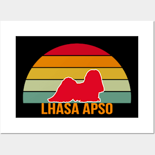 Lhasa Apso Vintage Silhouette Posters and Art